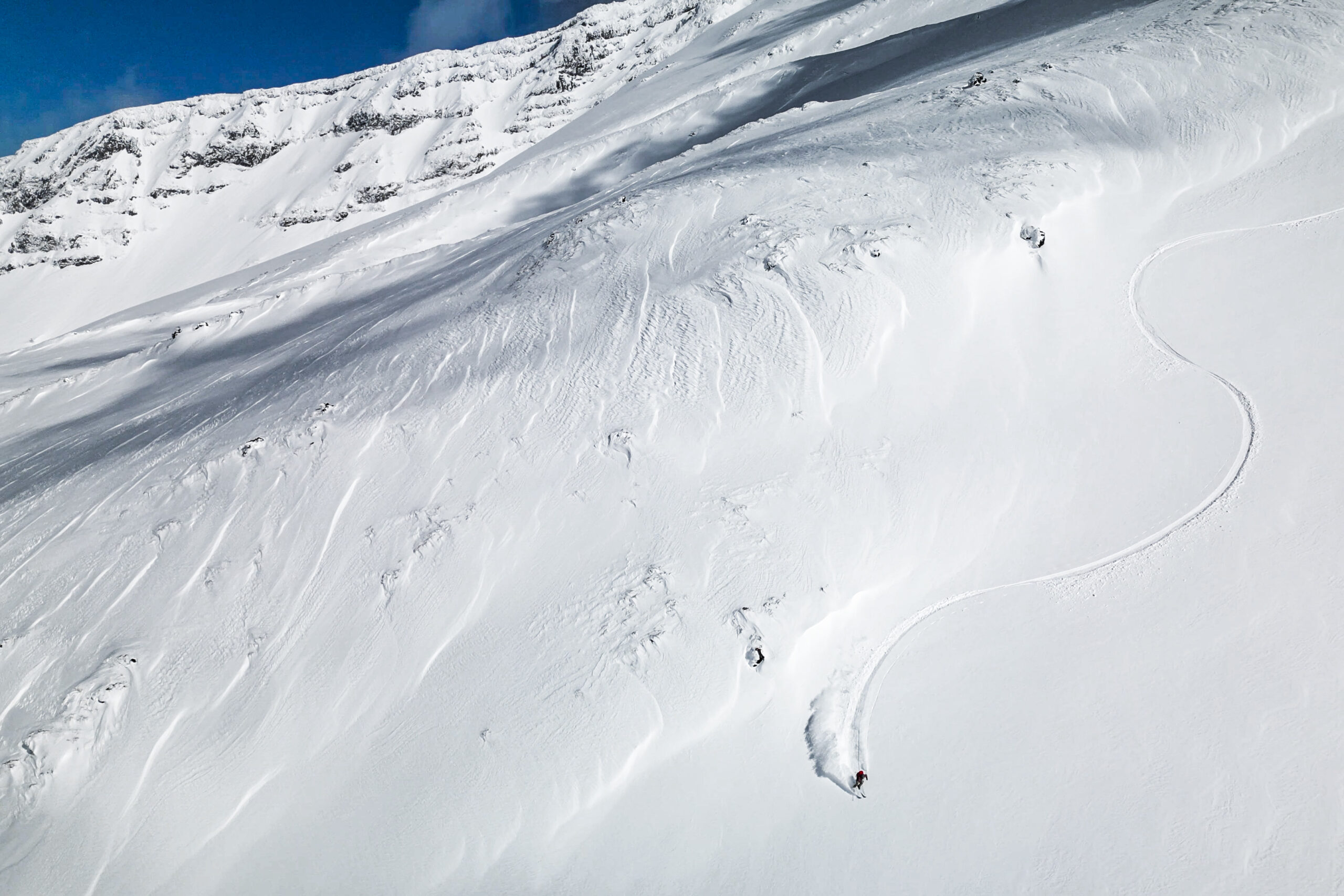 バックカントリースキー ドローン俯瞰